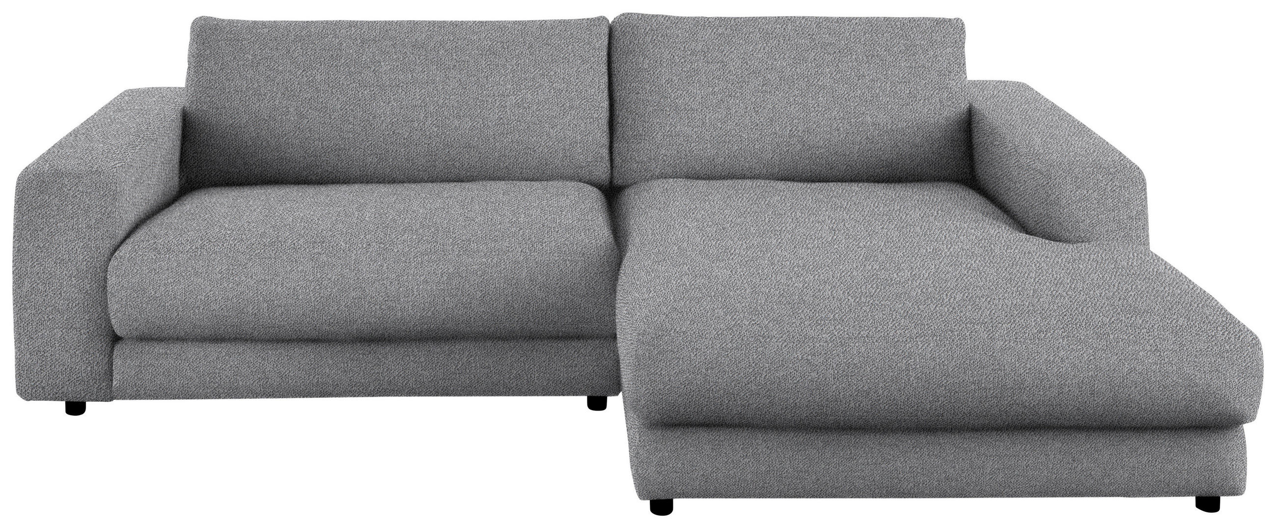 ECKSOFA in Flachgewebe Grau  - Schwarz/Grau, Design, Kunststoff/Textil (270/190cm) - Lomoco