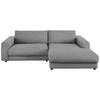 ECKSOFA in Flachgewebe Grau  - Schwarz/Grau, Design, Kunststoff/Textil (270/190cm) - Lomoco