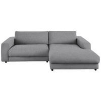 ECKSOFA in Flachgewebe Grau  - Schwarz/Grau, Design, Kunststoff/Textil (270/190cm) - Lomoco