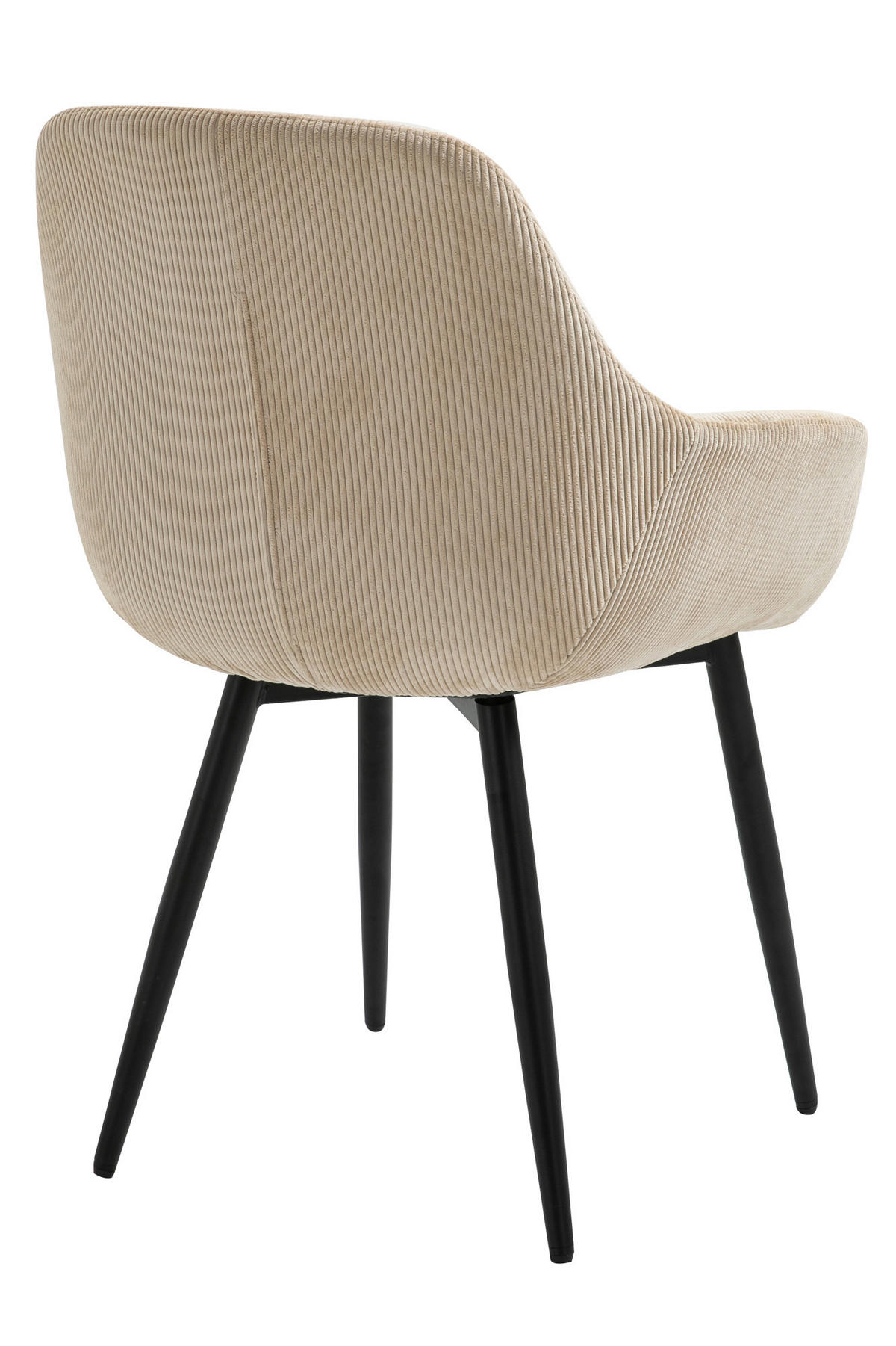 ARMLEHNSTUHL-SET 2 Stück  in Cord  - Beige/Schwarz, MODERN, Textil/Metall (64/86/59cm) - Livetastic