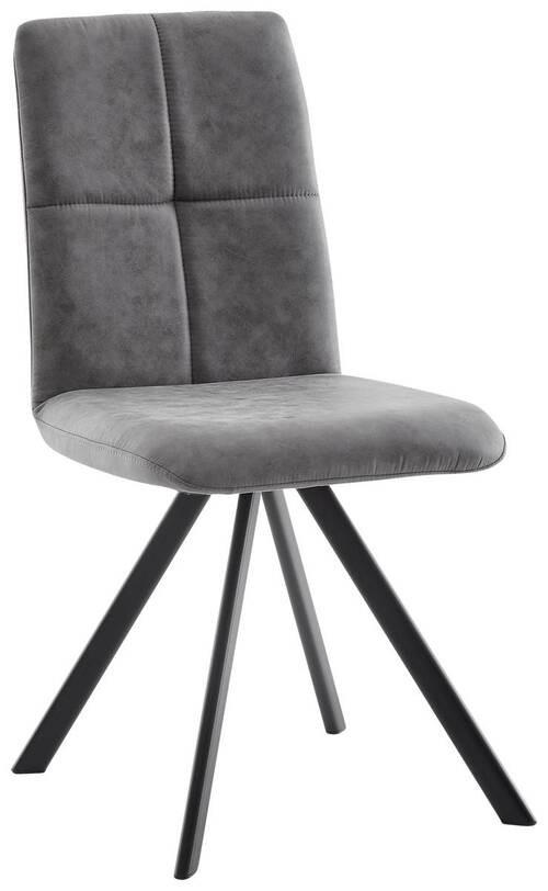 STUHL  in Eisen Mikrofaser Metall, Textil  - Schwarz/Grau, MODERN, Textil/Metall (47/92/60cm) - Cantus