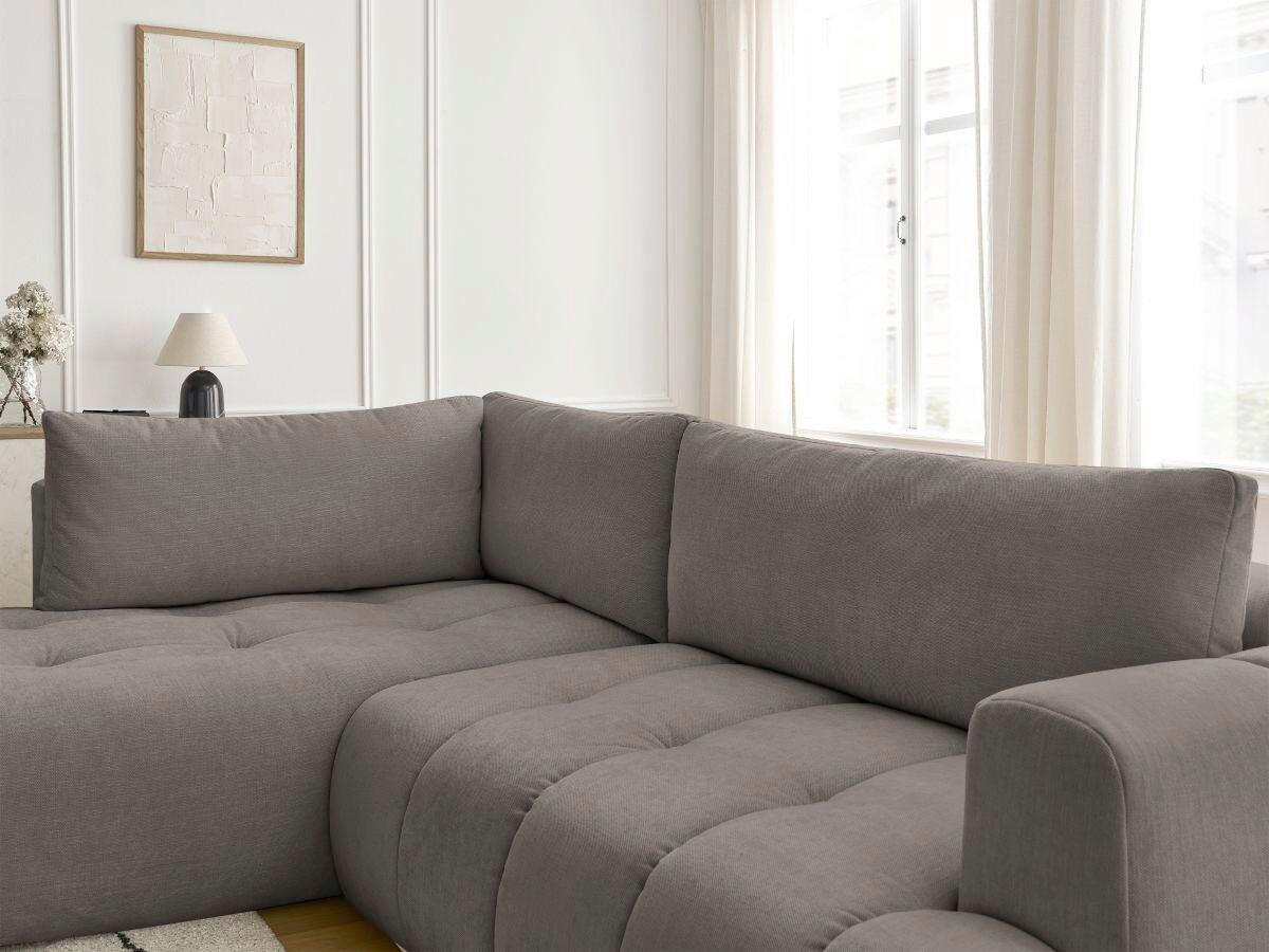 ECKSCHLAFSOFA FUJI Leinenoptik Beige  inkl.  - Beige/Schwarz, MODERN, Kunststoff/Textil (204/282cm)