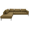 ECKSOFA Flachgewebe Messingfarben  - Messingfarben/Schwarz, Design, Textil/Metall (270/308cm) - Pure Home Lifestyle