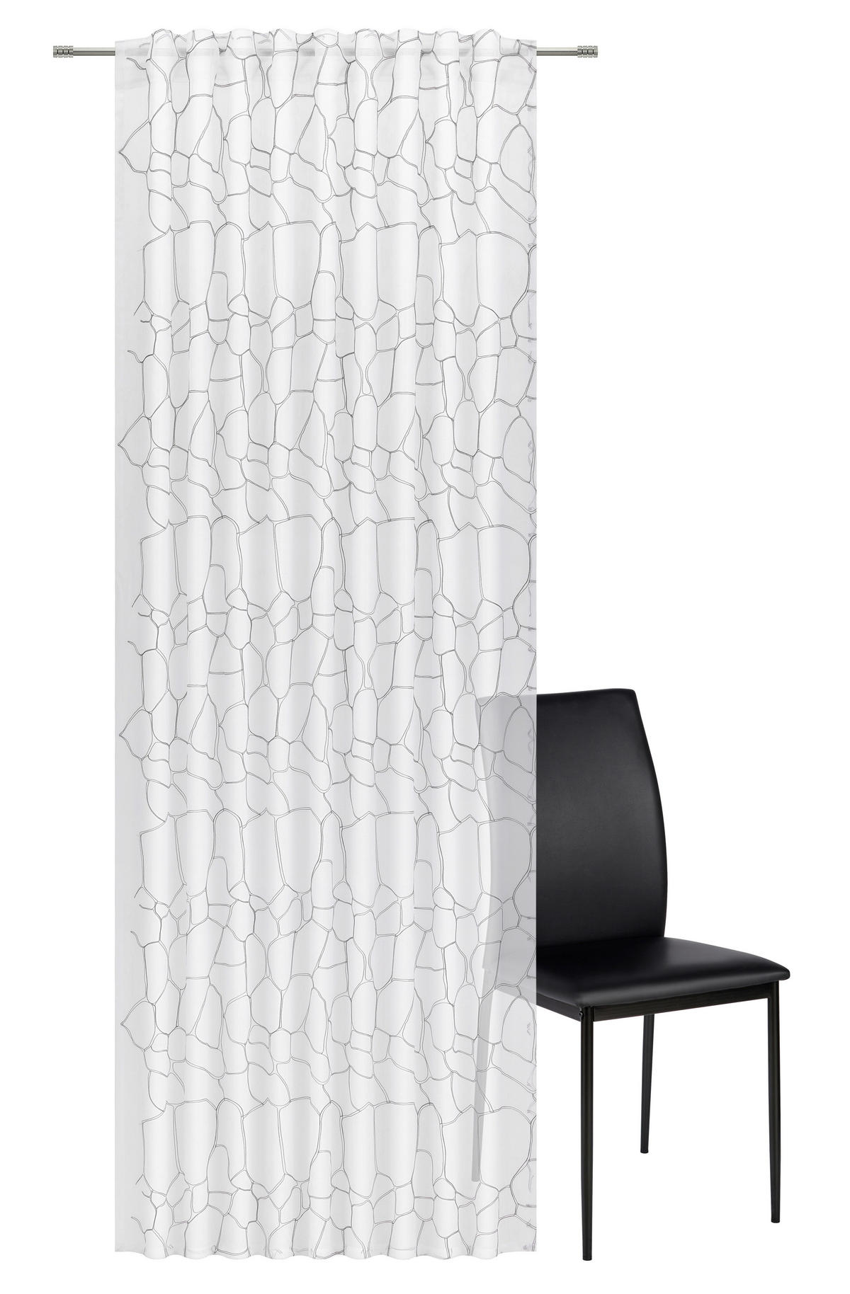 FERTIGVORHANG  halbtransparent  140/245 cm  2 Stück  - Weiß/Grau, Design, Textil (140/245cm) - Esposa