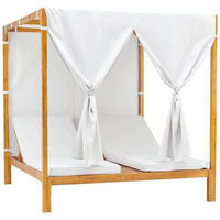 DVOSTRUKI LEŽAJ  boje bagrema, svijetlo siva  drvo, tekstil      - boje bagrema/svijetlo siva, Moderno, drvo/tekstil (185/195/203cm) - Ambia Garden