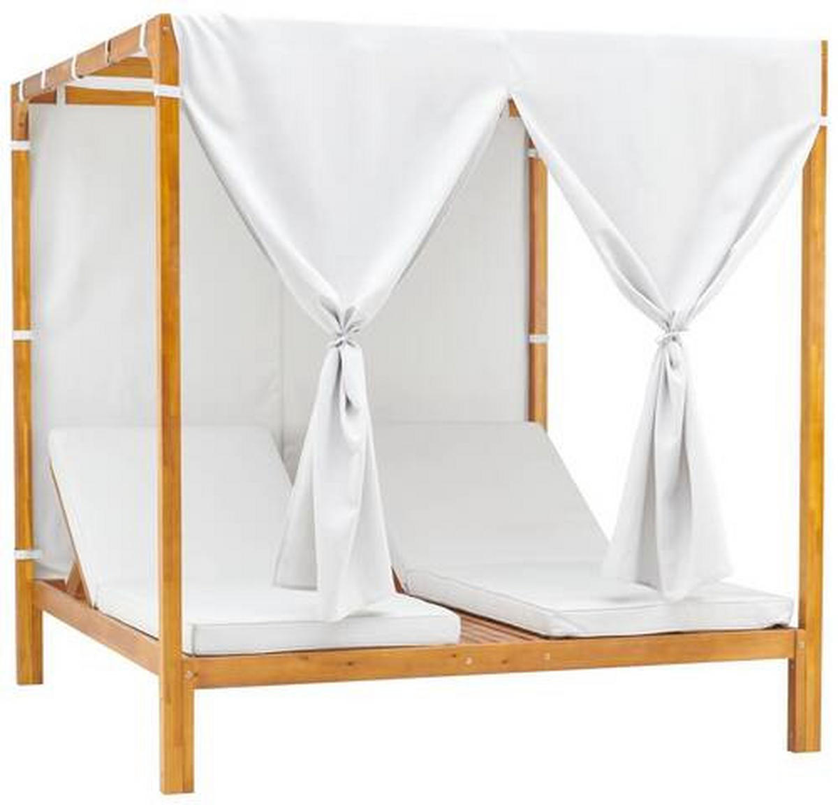 DVOSTRUKI LEŽAJ  boje bagrema, svijetlo siva  drvo, tekstil      - boje bagrema/svijetlo siva, Moderno, drvo/tekstil (185/195/203cm) - Ambia Garden