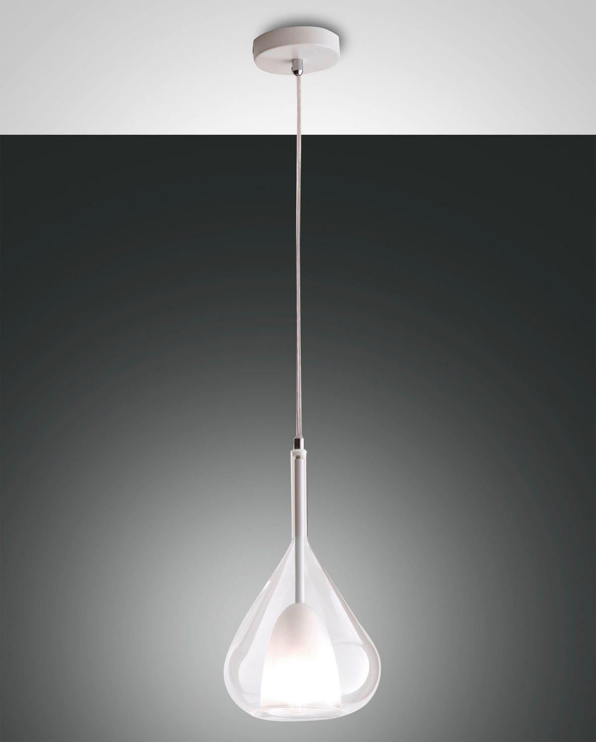 HÄNGELEUCHTE Lila 83/200 cm  - Transparent/Bernsteinfarben, Design, Glas/Metall (83/200cm) - Fabas Luce