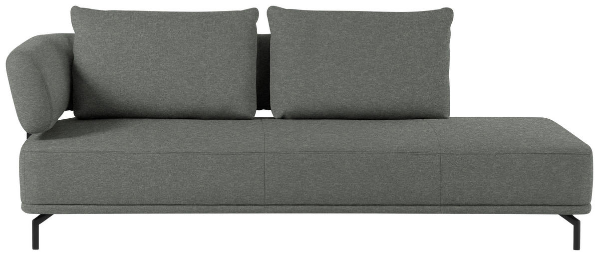 RÉCAMIERE Grau, Grün Flachgewebe  - Schwarz/Grau, Design, Textil/Metall (227/89/101cm) - Dieter Knoll