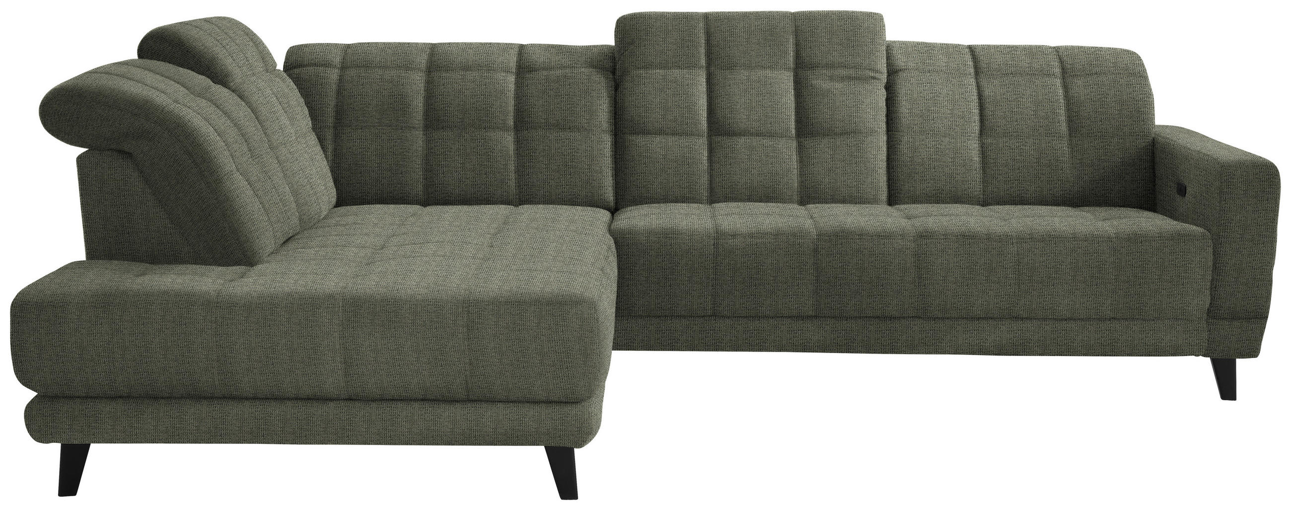 ECKSOFA in Webstoff Grün  216/302 cm  - Schwarz/Grün, Design, Holz/Textil (216/302cm) - Xora