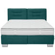 BOXSPRINGBETT 180/200 cm,  in Petrol, Matratze, H4 + H4 = sehr fest  - Chromfarben/Petrol, KONVENTIONELL, Textil (180/200cm) - Dieter Knoll
