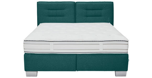 BOXSPRINGBETT 180/200 cm  in Petrol  - Chromfarben/Petrol, KONVENTIONELL, Textil (180/200cm) - Dieter Knoll