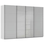SCHWEBETÜRENSCHRANK 316/235/68 cm 4-türig Grau  - Chromfarben/Grau, KONVENTIONELL, Glas/Holzwerkstoff (316/235/68cm) - Novel