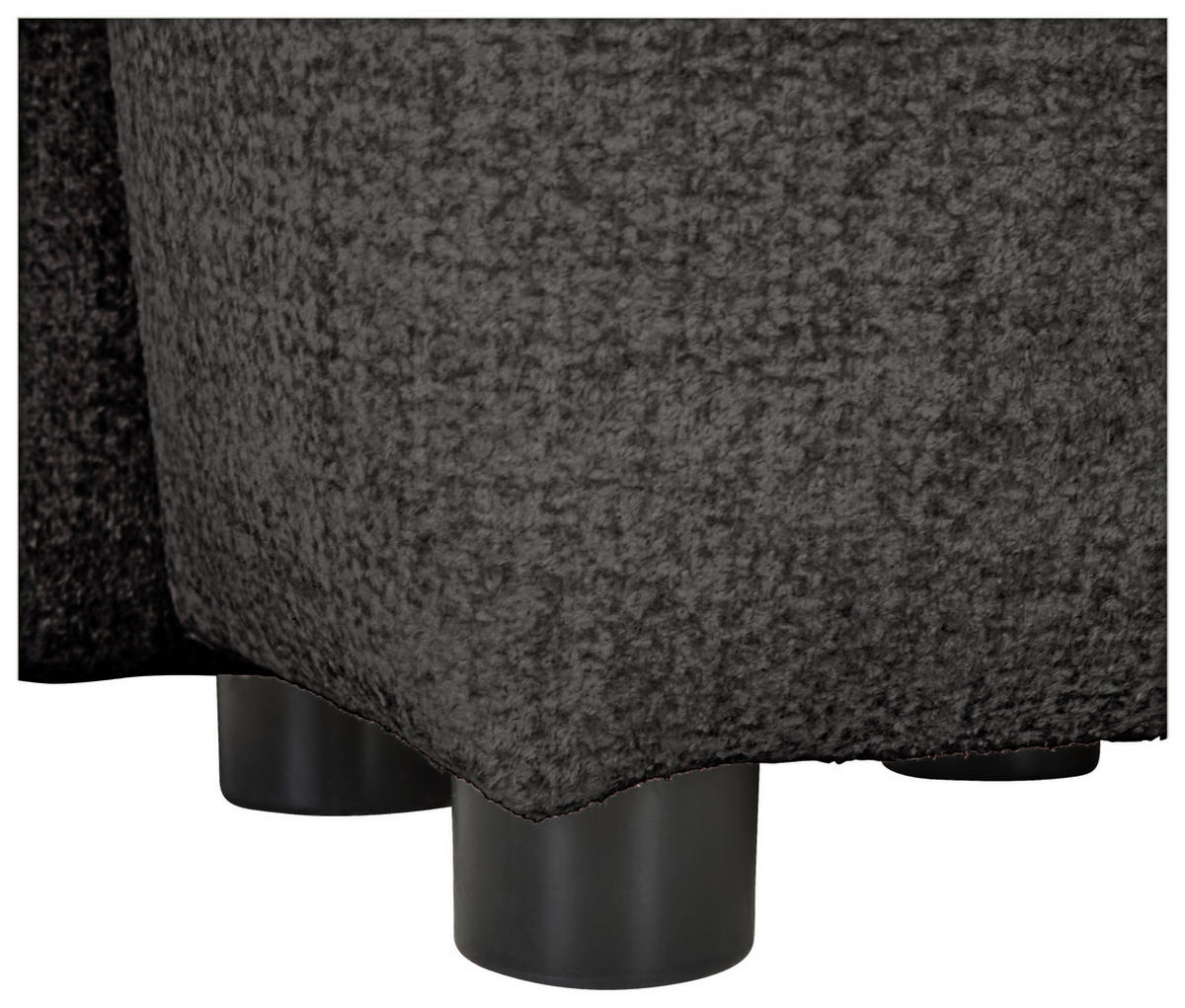 ECKSOFA Anthrazit Mikrofaser  - Anthrazit/Schwarz, KONVENTIONELL, Kunststoff/Textil (295/169cm) - Carryhome