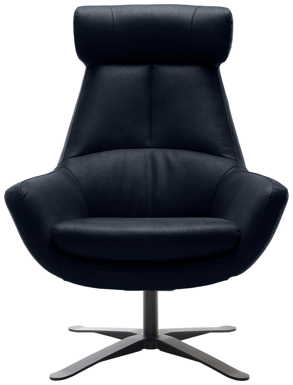 SESSEL BE ORGANIC Mikrofaser Blau    - Blau/Schwarz, MODERN, Textil/Metall (81/112/83cm) - Trendmanufaktur