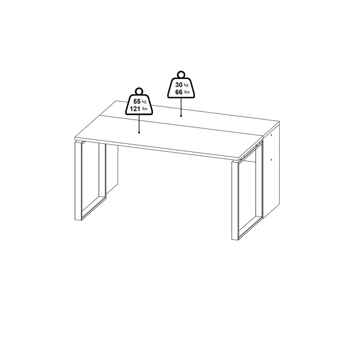 SCHREIBTISCHKOMBINATION Grau, Eichefarben  - Eichefarben/Grau, MODERN, Holzwerkstoff (160/100/75,6cm) - MID.YOU
