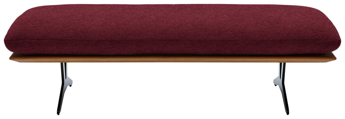 HOCKERBANK in Holz, Textil Bordeaux  - Bordeaux/Schwarz, Design, Holz/Textil (150/43/60cm) - Dieter Knoll
