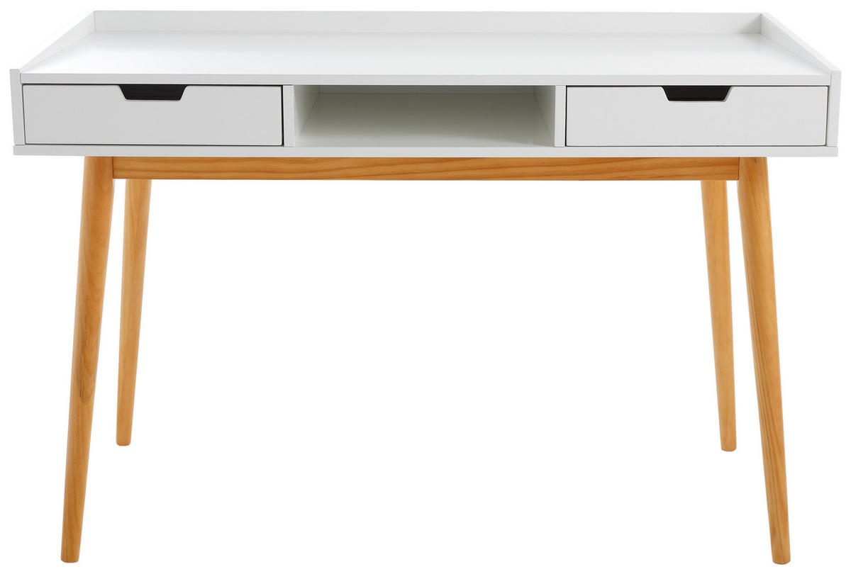 MASĂ DE SCRIS in lemn, material pe bază de lemn  - alb/culoare natur, Modern, lemn/material pe bază de lemn (120/55/80cm) - PBJ
