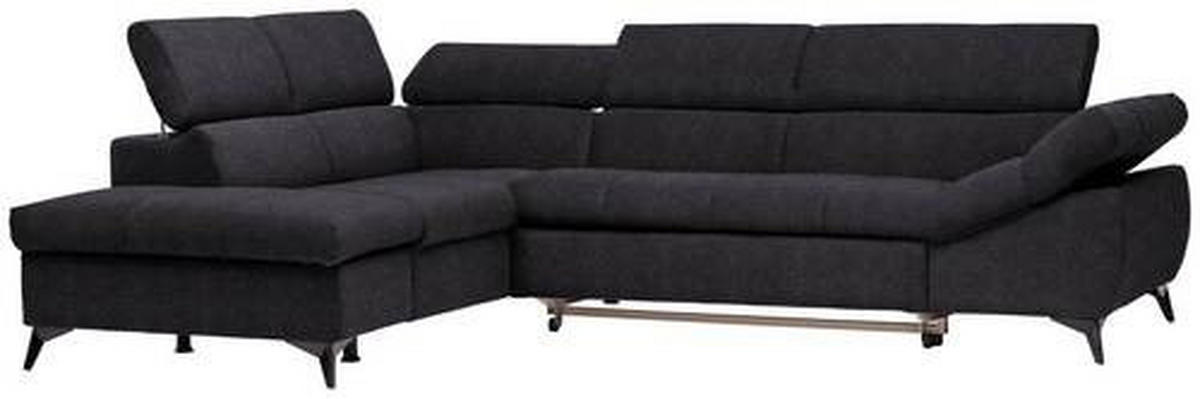 ECKSOFA in Mikrofaser Schwarz  210/279 cm  - Schwarz, Design, Kunststoff/Textil (210/279cm) - Stylife