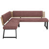 ECKBANK in Metall, Textil, Holzwerkstoff Altrosa  - Schwarz/Altrosa, Modern, Holzwerkstoff/Textil (160/200cm) - Venda
