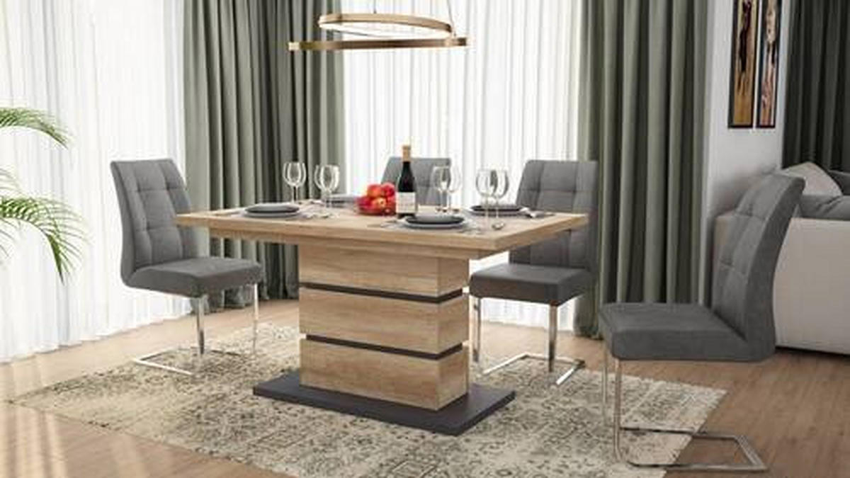 ESSTISCH in Holzwerkstoff 140/86/75 cm  - Anthrazit/Braun, MODERN, Holzwerkstoff (140/86/75cm) - MID.YOU