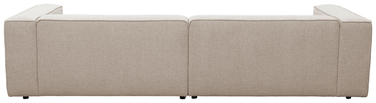 ECKSOFA Beige Chenille Rücken echt  - Beige/Schwarz, MODERN, Kunststoff/Textil (296/185cm) - Hom`in