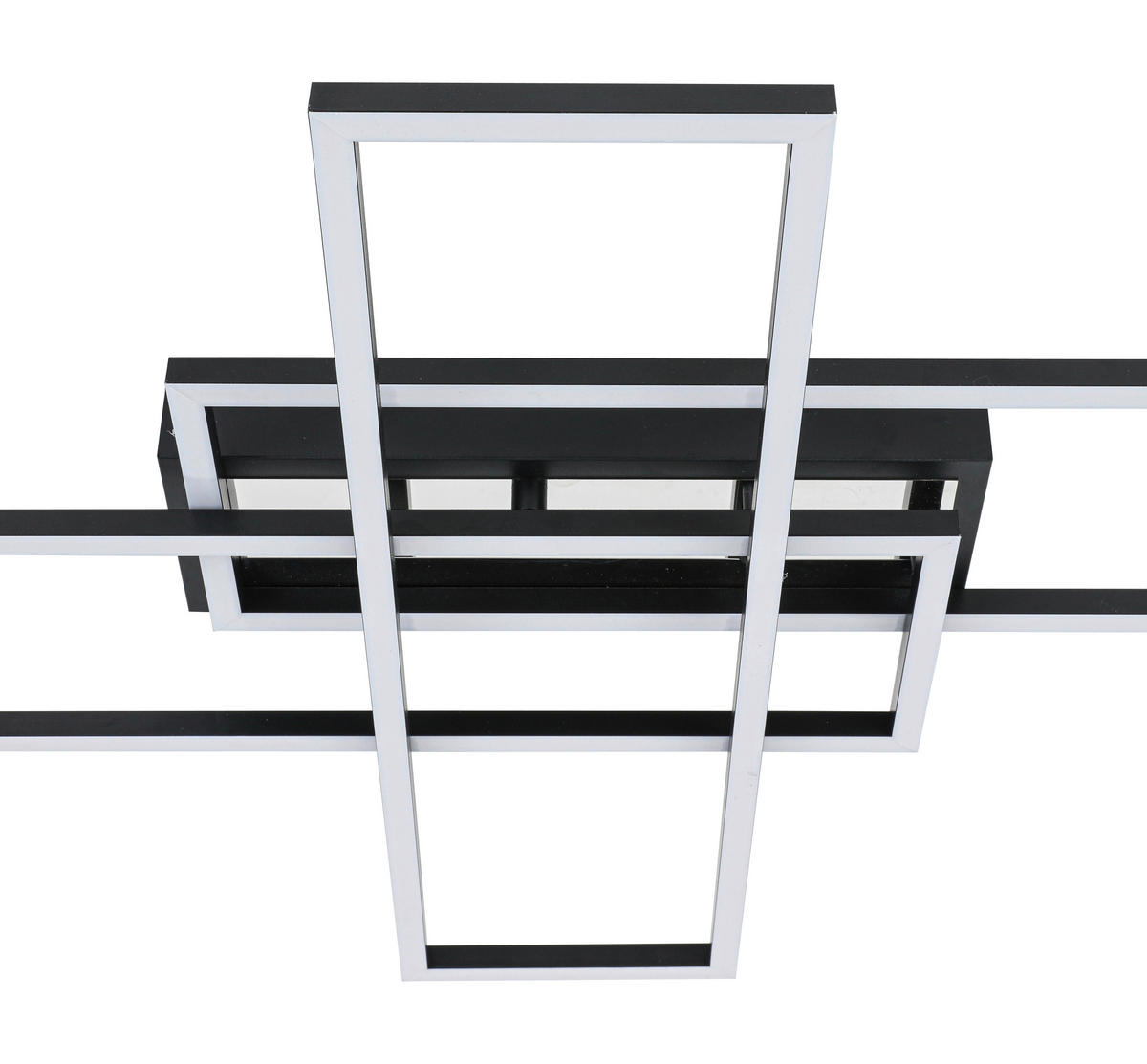 DECKENLEUCHTE    82,5/55/8 cm  - Chromfarben/Schwarz, Trend, Kunststoff/Metall (82,5/55/8cm) - Novel