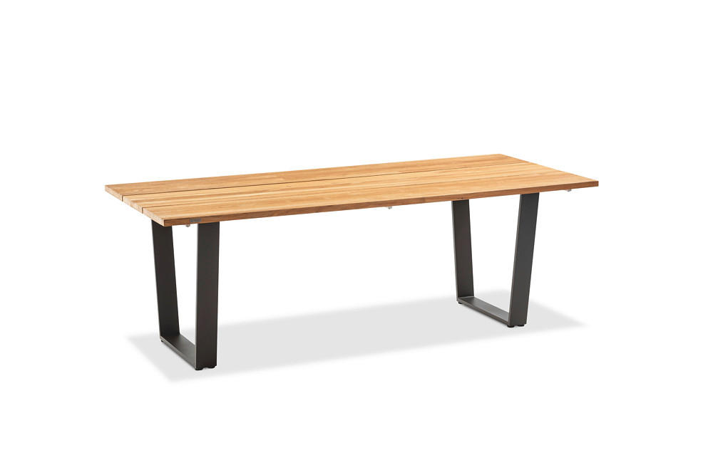 GARTENTISCH 160/95/76 cm  - Anthrazit/Teakfarben, Design, Holz/Metall (160/95/76cm)