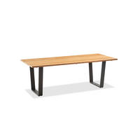 GARTENTISCH 200/95/76 cm  - Anthrazit/Teakfarben, Design, Holz/Metall (200/95/76cm)