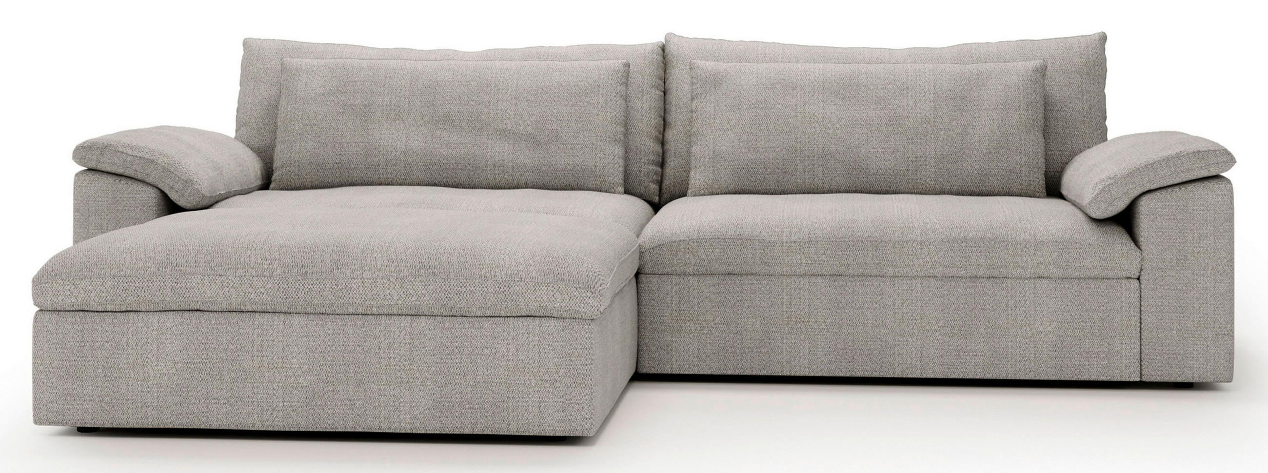 ECKSOFA  in Webstoff Greige  198/306 cm  - Greige/Schwarz, MODERN, Kunststoff/Textil (198/306cm) - Carryhome