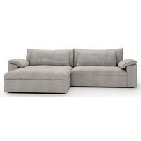 ECKSOFA  in Webstoff Greige  198/306 cm  - Greige/Schwarz, MODERN, Kunststoff/Textil (198/306cm) - Carryhome