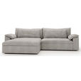 ECKSOFA  in Webstoff Greige  198/306 cm  - Greige/Schwarz, MODERN, Kunststoff/Textil (198/306cm) - Carryhome