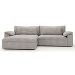 ECKSOFA  in Webstoff Greige  198/306 cm  - Greige/Schwarz, MODERN, Kunststoff/Textil (198/306cm) - Carryhome