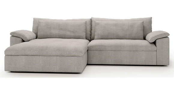 ECKSOFA  in Webstoff Greige  198/306 cm  - Greige/Schwarz, MODERN, Kunststoff/Textil (198/306cm) - Carryhome
