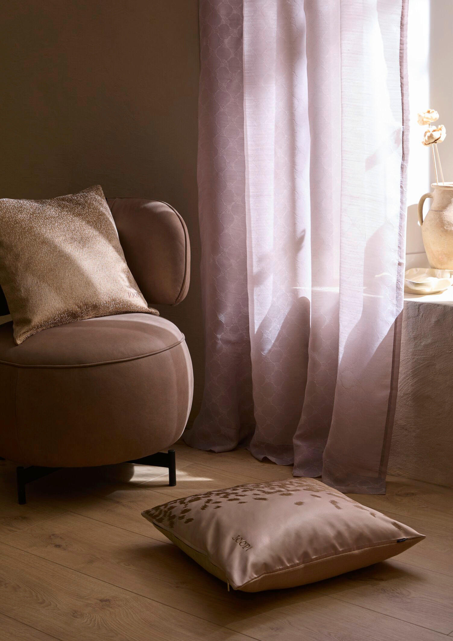 KISSENHÜLLE J!Vibrance nude 50/50 cm  - Cognac/Sahara, Basics, Textil (50/50cm) - Joop!