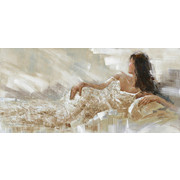 Ölgemälde - Braun/Weiß, KONVENTIONELL, Holz/Papier (150/70cm) - Monee