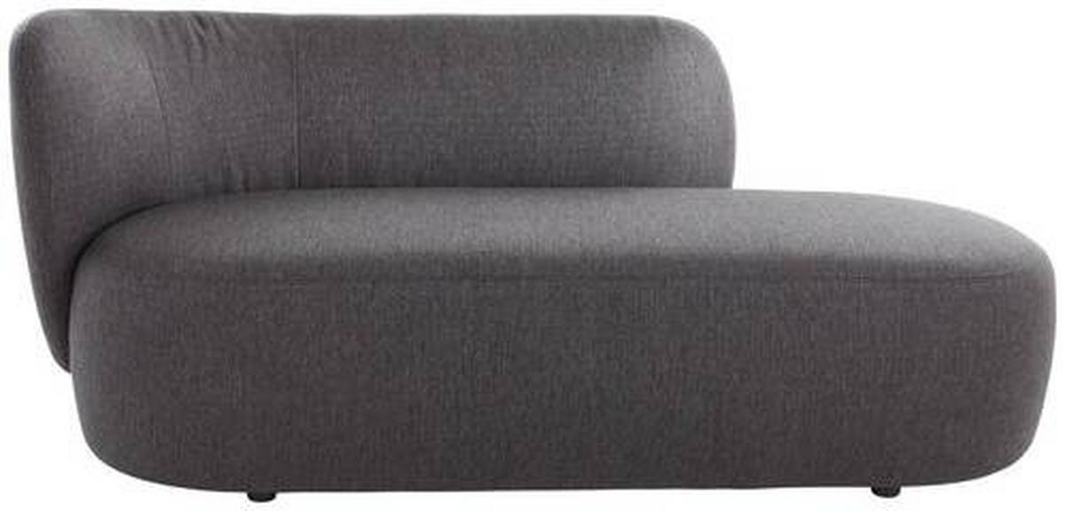 RÉCAMIERE in Bouclé Dunkelgrau  - Dunkelgrau/Schwarz, Konventionell, Kunststoff/Textil (193/80/84cm) - Livetastic