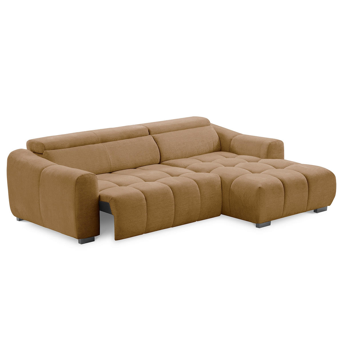 ECKSOFA  Webstoff Rostfarben  - Rostfarben/Schwarz, Design, Kunststoff/Textil (274/177cm) - Livetastic