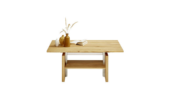 COUCHTISCH Wildeiche massiv 110/65/55-69 cm rechteckig Eichefarben  - Eichefarben, Design, Holz/Metall (110/65/55-69cm) - Linea Natura