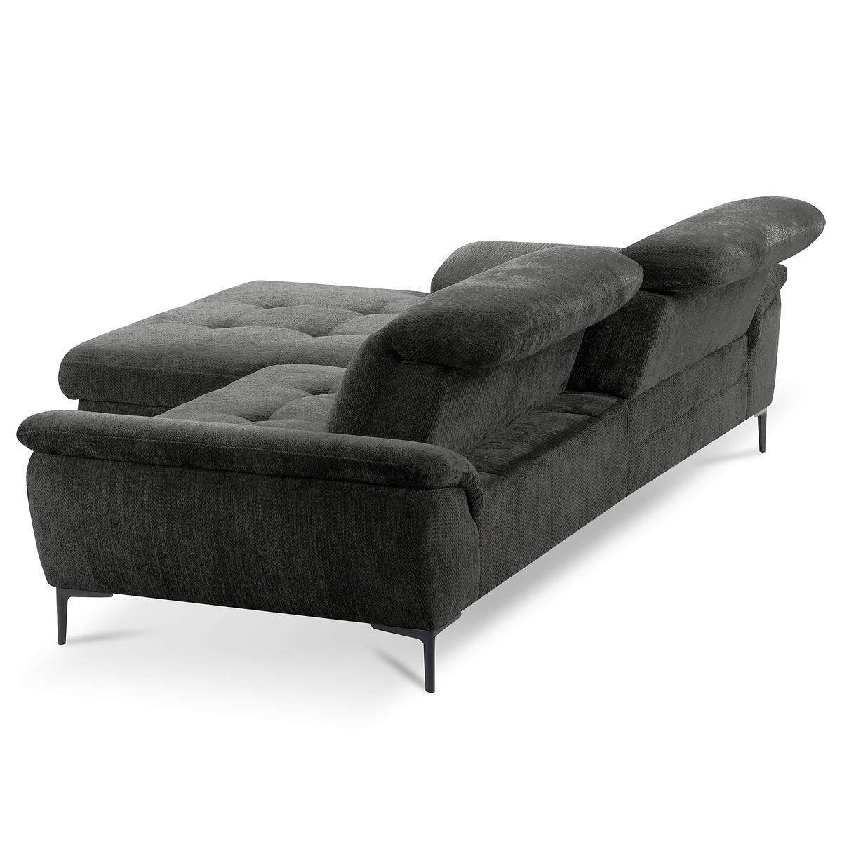 ECKSOFA  Webstoff Schwarz  - Schwarz, Design, Textil/Metall (195/268cm) - Livetastic