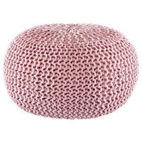 POUF Textilgeflecht Uni Grau 55/55/35 cm  - Rosa/Grau, Trend, Textil (55/55/35cm) - Linea Natura