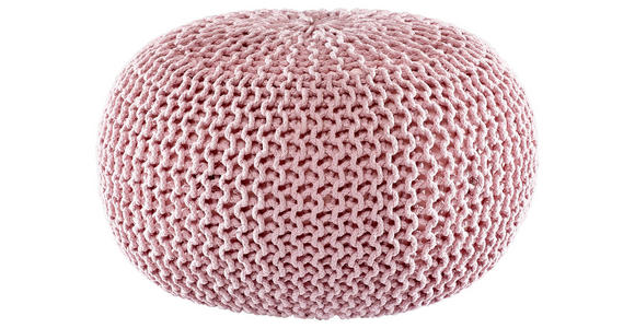 Pouf In- und Outdoor Uni Rosa 55/35 cm  - Rosa, Trend, Textil (55/35cm) - Linea Natura