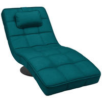 RELAXLIEGE in Webstoff Petrol  - Petrol/Schwarz, Design, Textil/Metall (74/86/162cm) - Hom`in