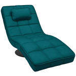 RELAXLIEGE in Webstoff Petrol  - Petrol/Schwarz, Design, Textil/Metall (74/86/162cm) - Hom`in