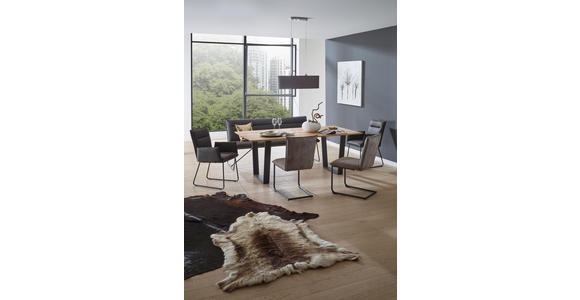 ESSTISCH in Holz, Metall 220/100/76 cm - Buchefarben/Schwarz, Design, Holz/Metall (220/100/76cm) - Valnatura