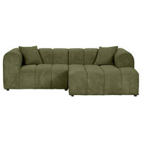 ECKSOFA Dunkelgrün Cord Zierkissen, Rücken echt  - Dunkelgrün/Schwarz, KONVENTIONELL, Kunststoff/Textil (250/162cm) - Carryhome