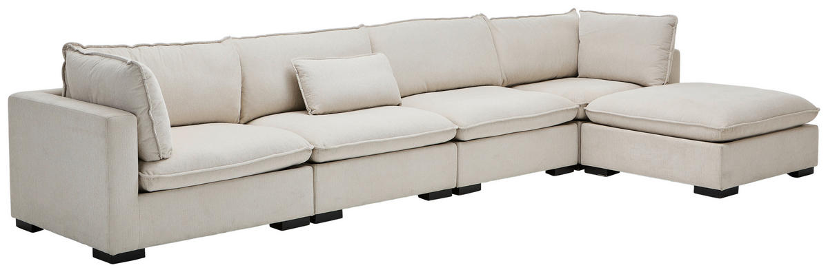 COLȚAR textil crem  - crem/maro închis, Basics, lemn/textil (315/301cm) - Livetastic