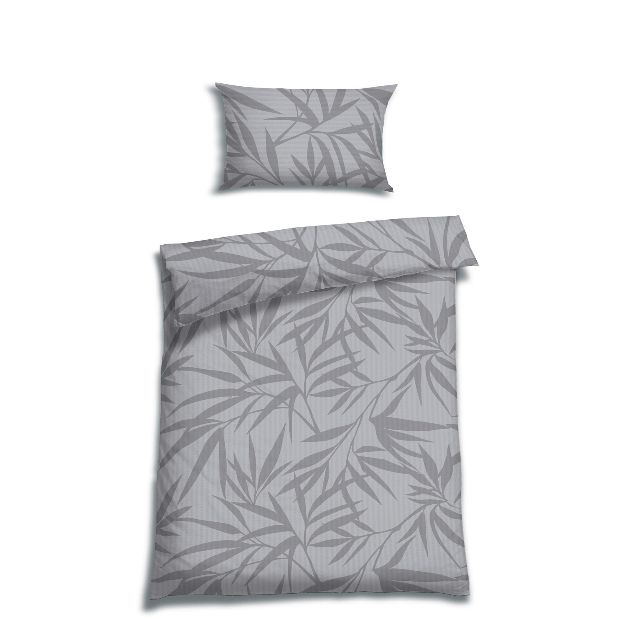 BETTWÄSCHE 2-teilig Seersucker 135/200 cm  - Hellgrau, Basics, Textil (135/200cm) - Florella