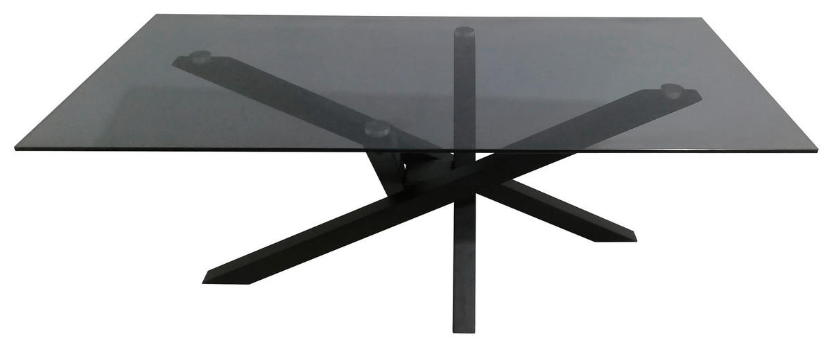 COUCHTISCH in Metall, Glas 120/60/45 cm  - Schwarz/Grau, Design, Glas/Metall (120/60/45cm) - Xora