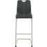 BARHOCKER Lederlook Edelstahlfarben, Schwarz - Edelstahlfarben/Beige, Design, Textil/Metall (40,5/109/53,5cm) - XORA