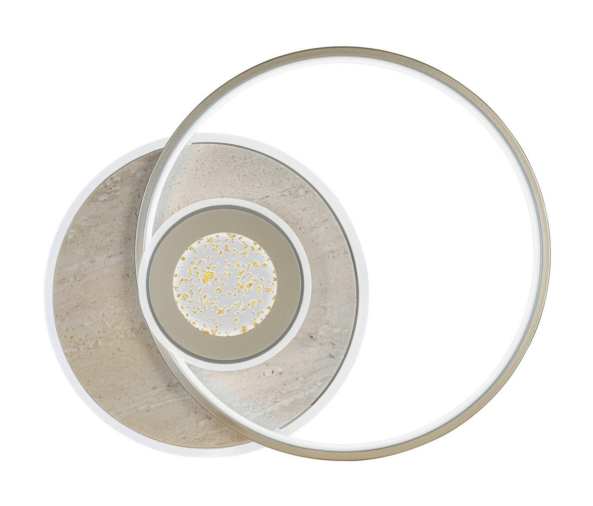 LED PLAFONJERA Travera  - boja hroma/šampanjac, Dizajnerski, kamen/metal (54,5/43/8cm) - Novel